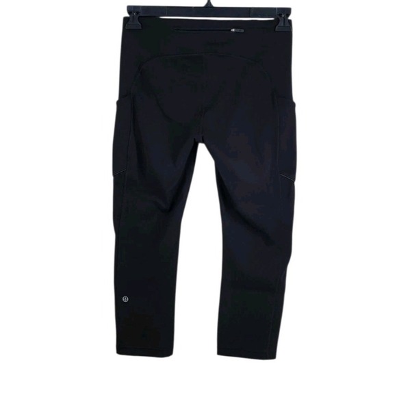 Lululemon Speed Up Crop 21" Leggings sz 8 28-29x21 Black Stretch Yoga Gym Run - Picture 3 of 11